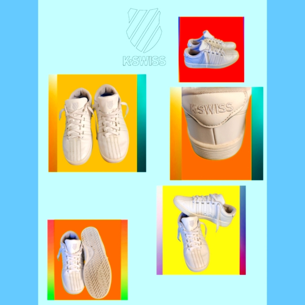 K-SWISS WOMENS CLASSIC LEATHER SNEAKERS SIZE 8.5